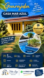 Casa de 4 quartos, no bairro Guarajuba (Monte Gordo), em Camaçari | Eu Corretor